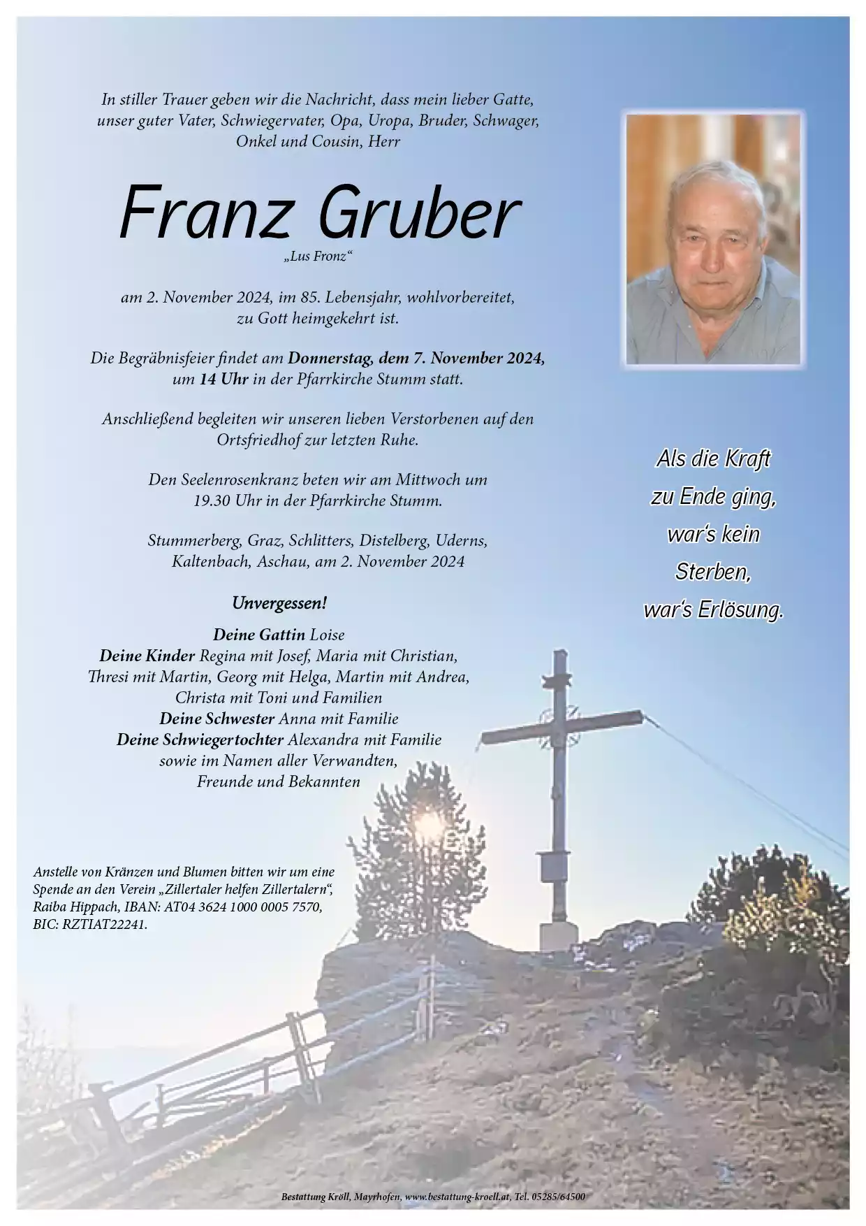 Parte von Franz Gruber